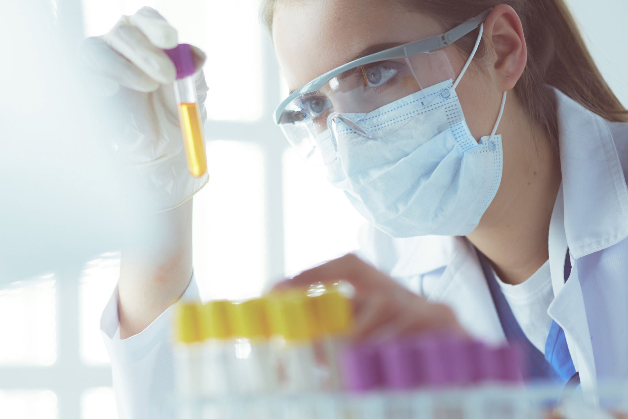 Researcher working in modern lab