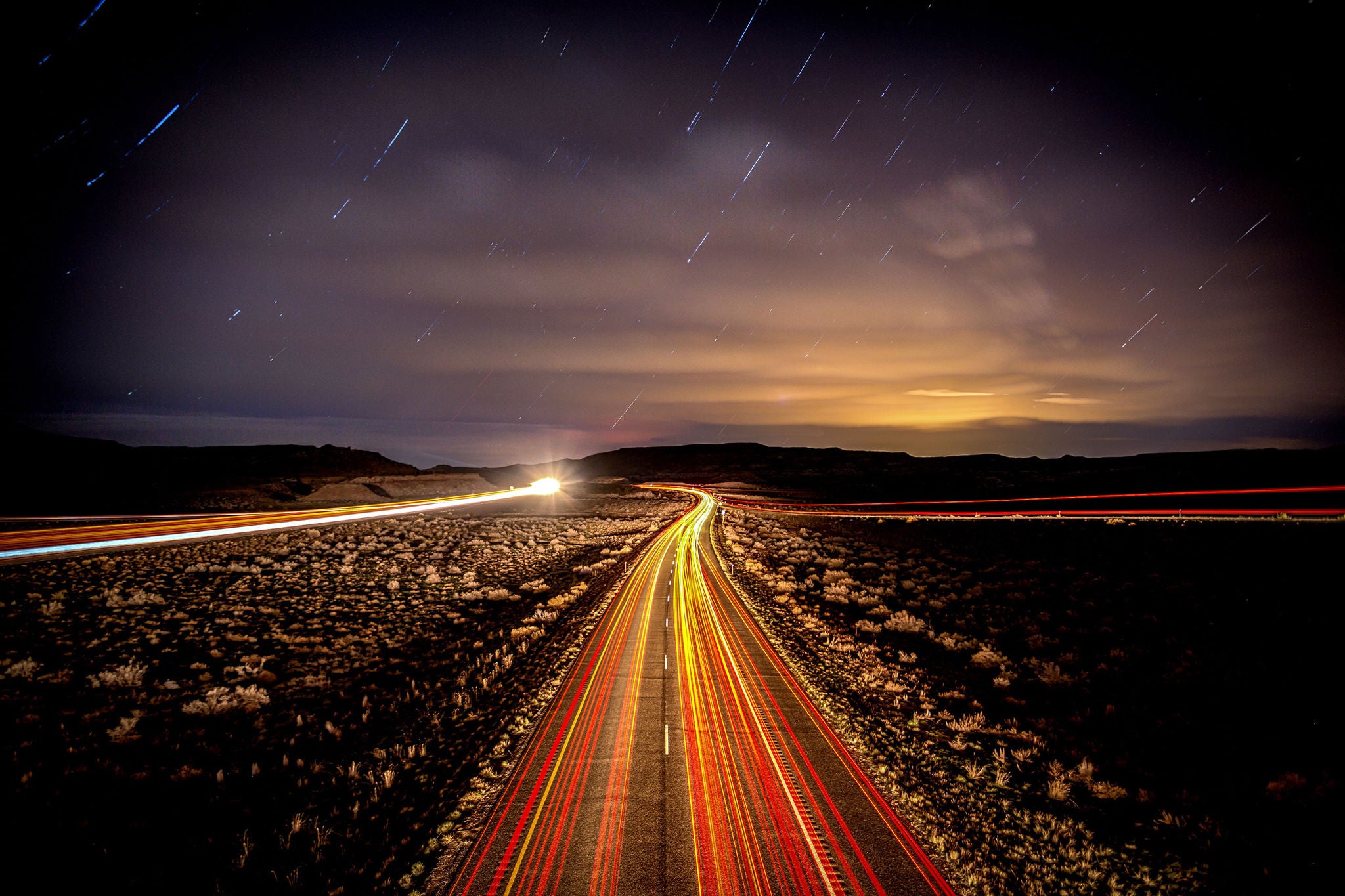 fundo noturno da rodovia interestadual